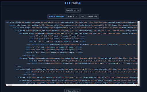 PageRip (HTML + CSS Extract) screenshot