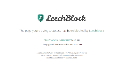LeechBlock NG screenshot