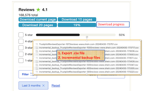Trustpilot Reviews Exporter screenshot