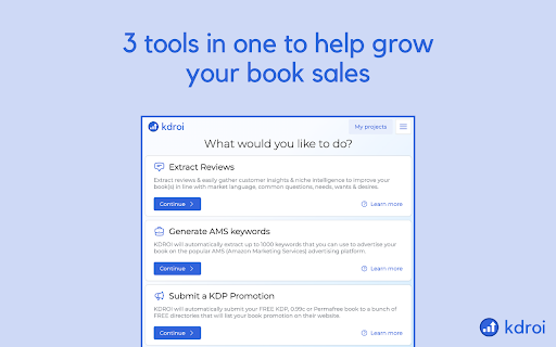 KDROI – Book Marketing Tools for Authors screenshot