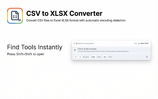 CSV to XLSX screenshot