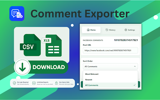 Comment Exporter for Facebook - Export CSV & Excel screenshot