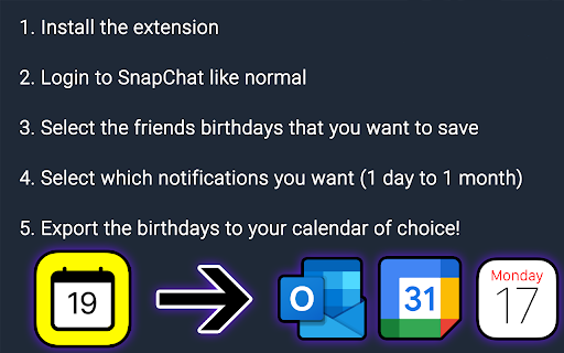 Snapchat Birthday Exporter screenshot