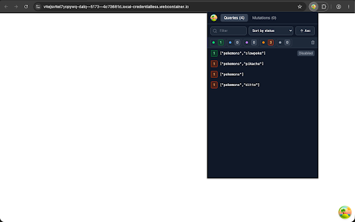 TanStack Query DevTools screenshot