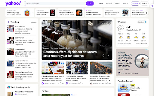 Yahoo Homepage screenshot