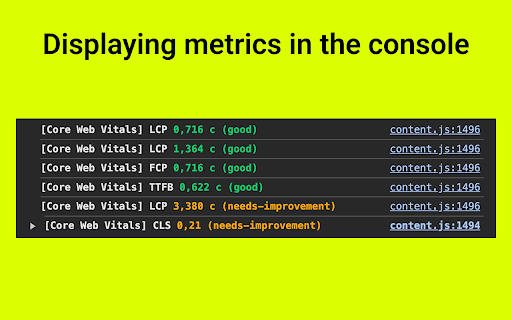 Core Web Vitals Test screenshot