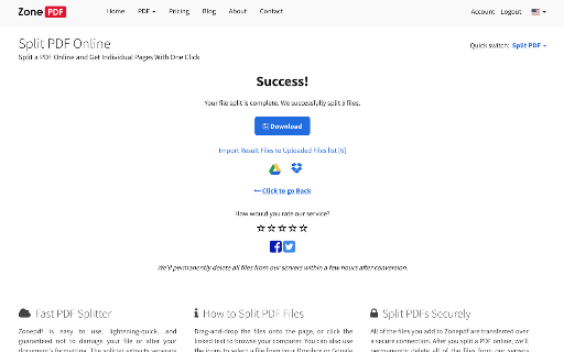 Split PDF screenshot