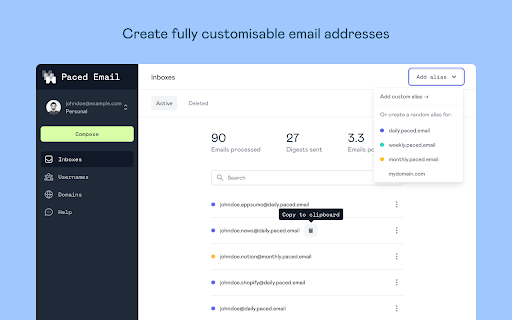 Paced Email screenshot