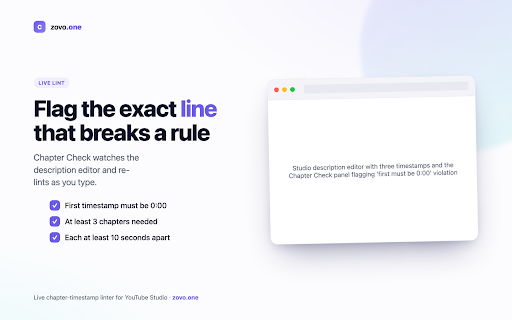 Chapter Check — Lint Video Chapter Timestamps screenshot