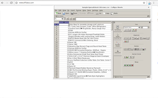 Calligra online - office, graphics & email screenshot
