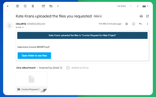 Email File Request by cloudHQ screenshot