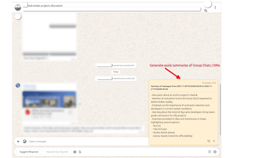 Reply Wizard: AI Replies, Voice to Text & Summaries for WhatsApp Web screenshot