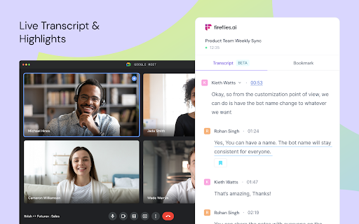 Fireflies: AI meeting notes screenshot