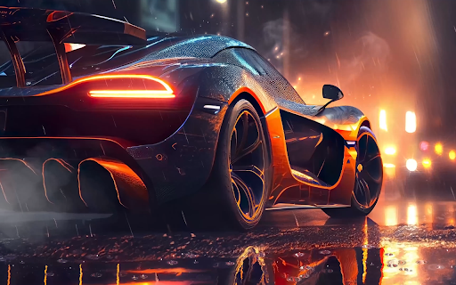 McLaren P1 Night Rain Car Live Wallpaper screenshot