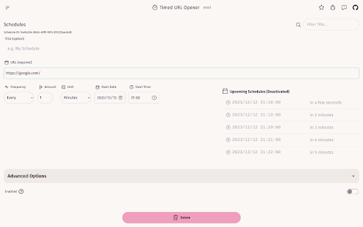 Timed URL Opener screenshot