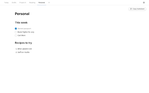 Notes Tab screenshot