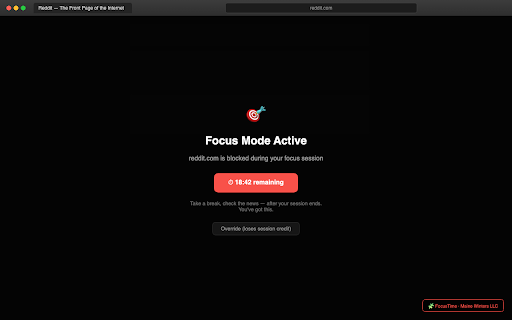 FocusTime - Pomodoro & Site Blocker screenshot