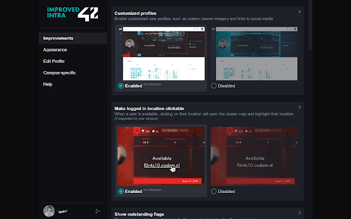 Improved Intra 42 screenshot