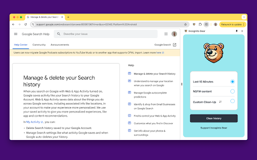 Incognito Bear: Remove NSFW Websites screenshot