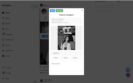 Insta Pro for Chrome – Instagram Toolkit screenshot