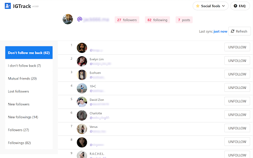 Follower & Unfollower Tracker screenshot