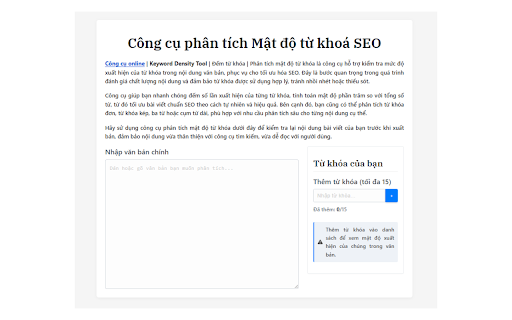 Kiểm Tra Mật Độ Từ Khóa - Võ Việt Hoàng screenshot
