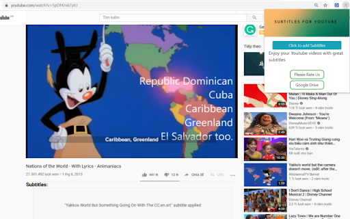Subtitles for Youtube screenshot