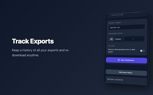 Bookmark Save: Export Twitter & X Bookmarks (PDF, CSV, MD) screenshot
