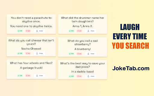 JokeTab: Fun jokes for you - Free money for charity screenshot