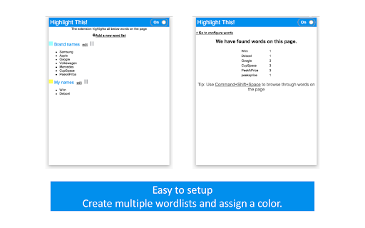 Highlight This: finds and marks words screenshot