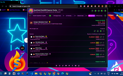 SparkVault NextGEN Expense Tracker screenshot