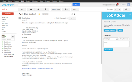 JobAdder for Gmail™ screenshot