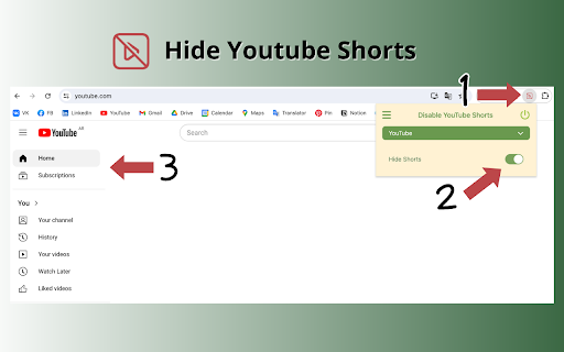 Disable YouTube Shorts screenshot