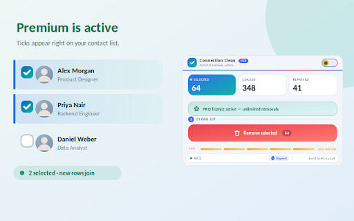 Linkedin Connection Select & Clean Pro screenshot