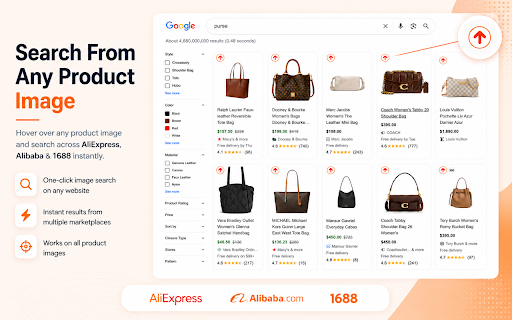 Alibaba, AliExpress & 1688 Search by Image screenshot
