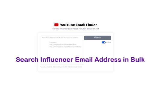 YouTube Email Finder screenshot