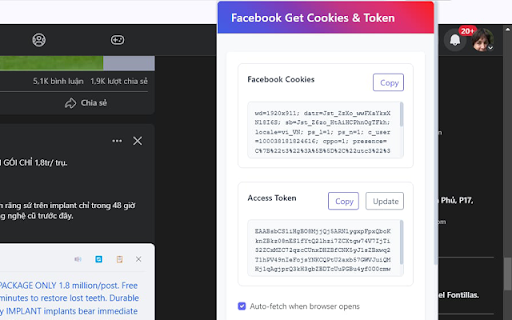 Get Facebook Cookies & Access Token screenshot