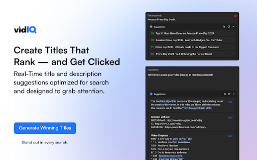 vidIQ Vision for YouTube screenshot