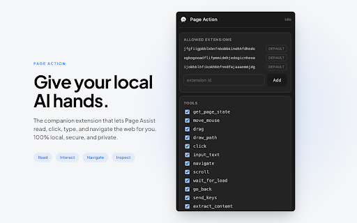 Page Action screenshot