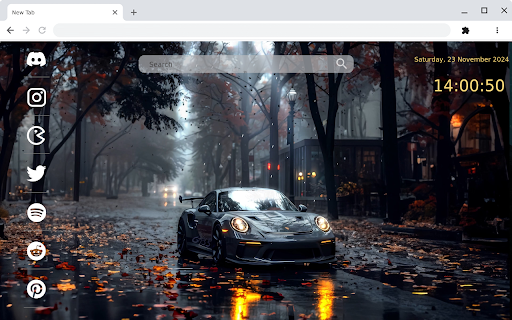 Gray Porsche on Autumn Streets Live Wallpaper screenshot