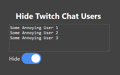 Hide Twitch Chat Users screenshot