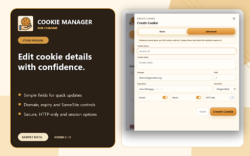 BP Cookies Manager screenshot