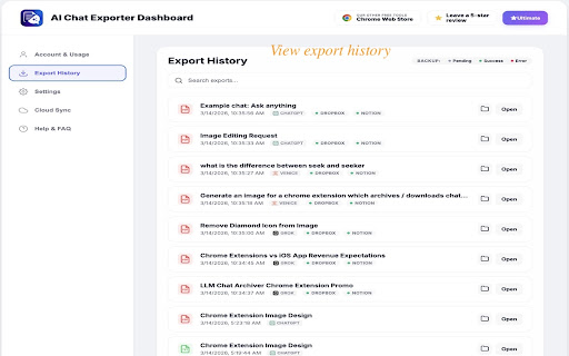 AI Chat Exporter - ChatGPT, Claude, Gemini & DeepSeek to PDF screenshot
