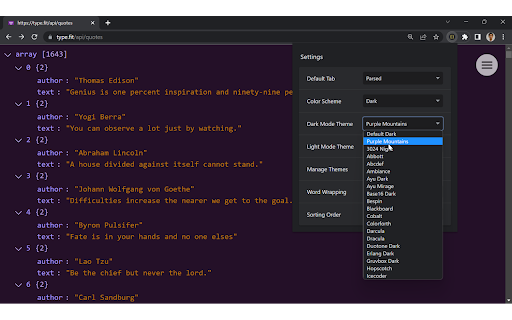 JSON Formatter screenshot