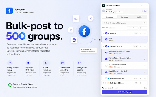 Community Ninja: AI Social Outreach & Auto-Poster screenshot