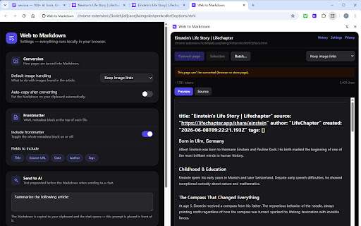 Web to Markdown screenshot