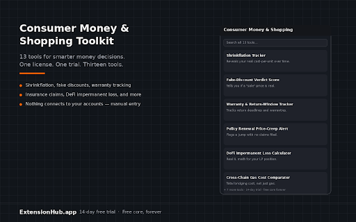 Consumer Money & Shopping Toolkit screenshot