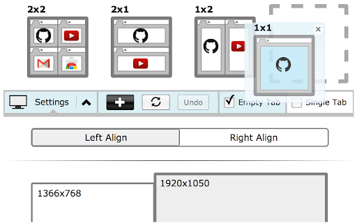 Tab Resize - split screen layouts screenshot