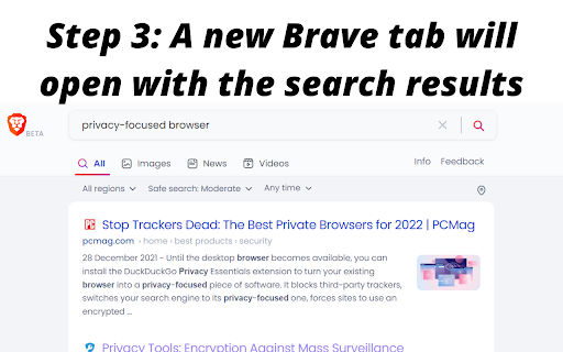 Brave Search screenshot