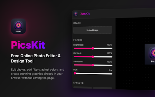 PicsKit - Free Online Photo Editor & Design Tool screenshot